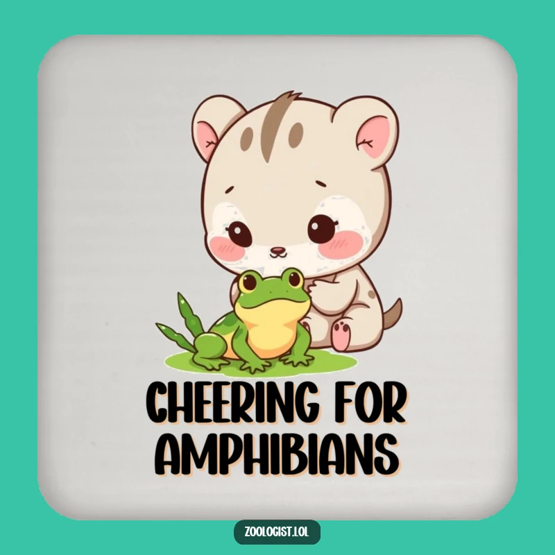 Funny Coaster Set: Cute Animal Frog Observer, Great Funny Gift!