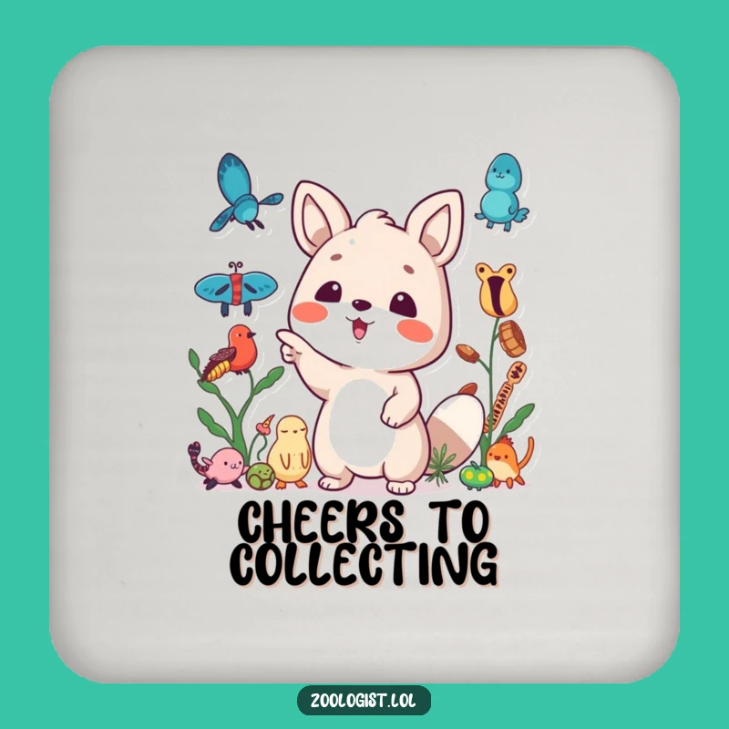 Funny Drink Coaster: Excited Specimen Pointer - Protect & Showcase!