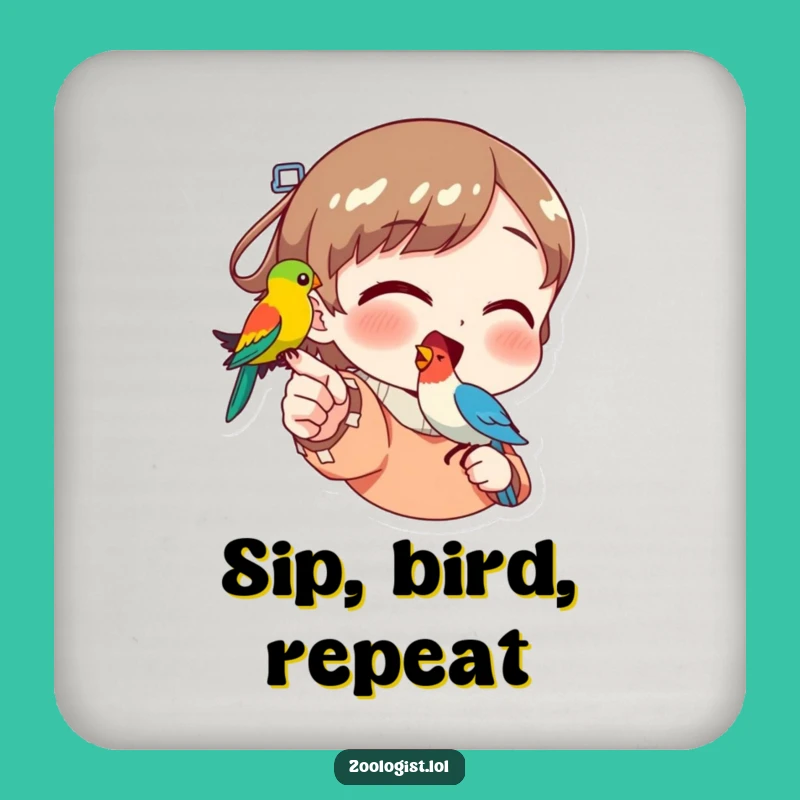 Funny Bird Pointer Coaster: Colorful Bird Table Protector Gift