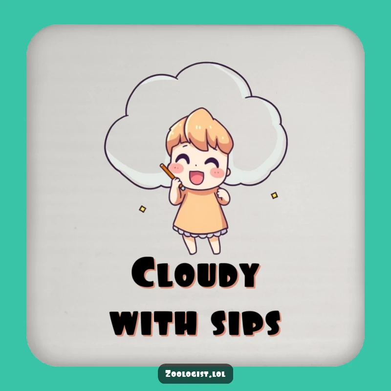Funny Cloud Sketching Coaster: Artful Protection for Your Drinks!