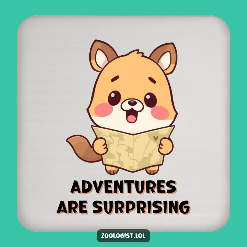 Funny Cute Animal Map Coaster - Protects Surfaces with Humor