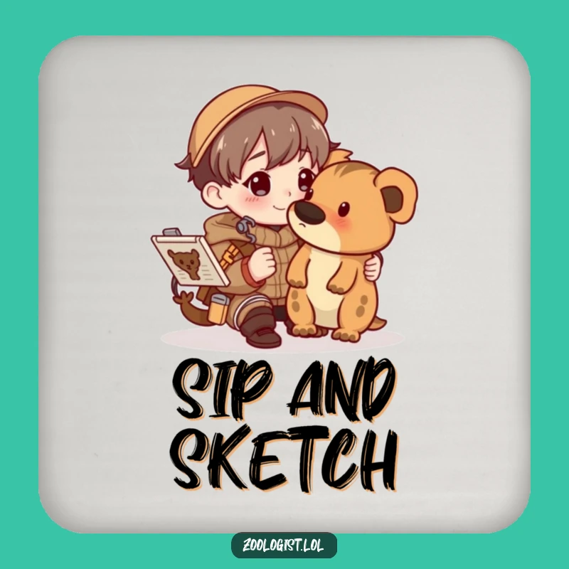 Funny Field Guide Sketch Coaster - Protect Surfaces with Artist Flair Gift