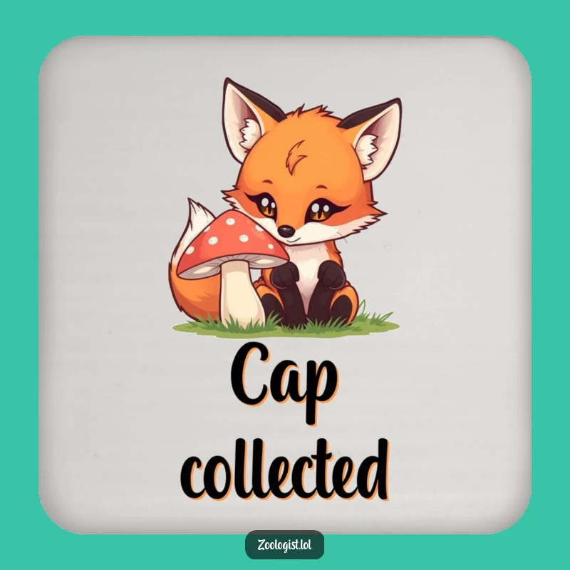 Funny Fox & Mushroom Drink Coaster: Protect Surfaces with Woodland Charm