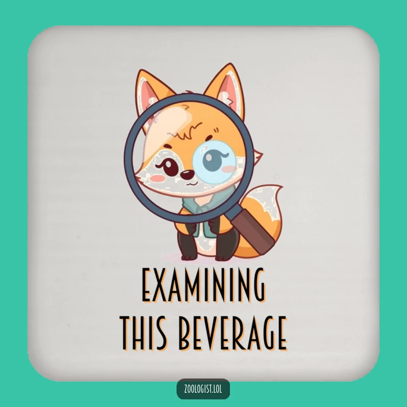 Funny Kawaii Fox Zoologist Coaster - Protect Surfaces with a Smile!