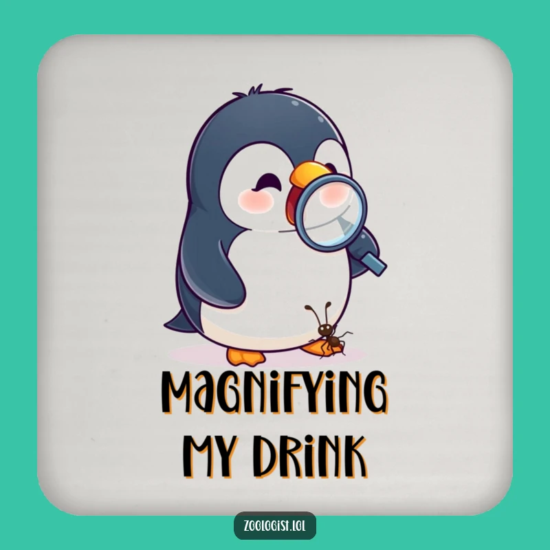 Funny Penguin Ant Magnifying Coaster Set - Hilarious Exploration Table Protection