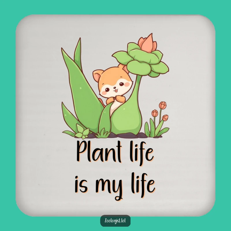 Funny Cute Animal Poking Plant Coaster - Protects Surfaces with Humor