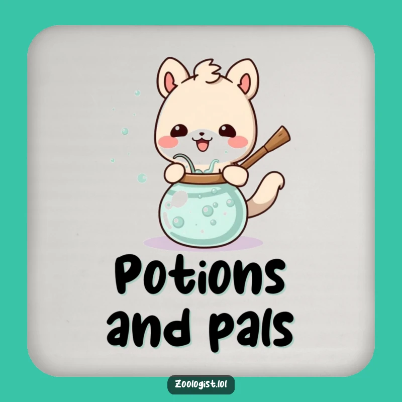Funny Animal Potion Stirring Coaster Magical Table Protection, Hilarious Gift