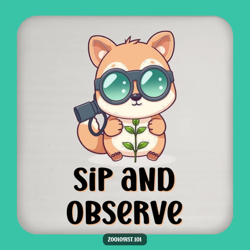 Funny Zoologist Drink Coaster - Cute Protection for Nature Lovers