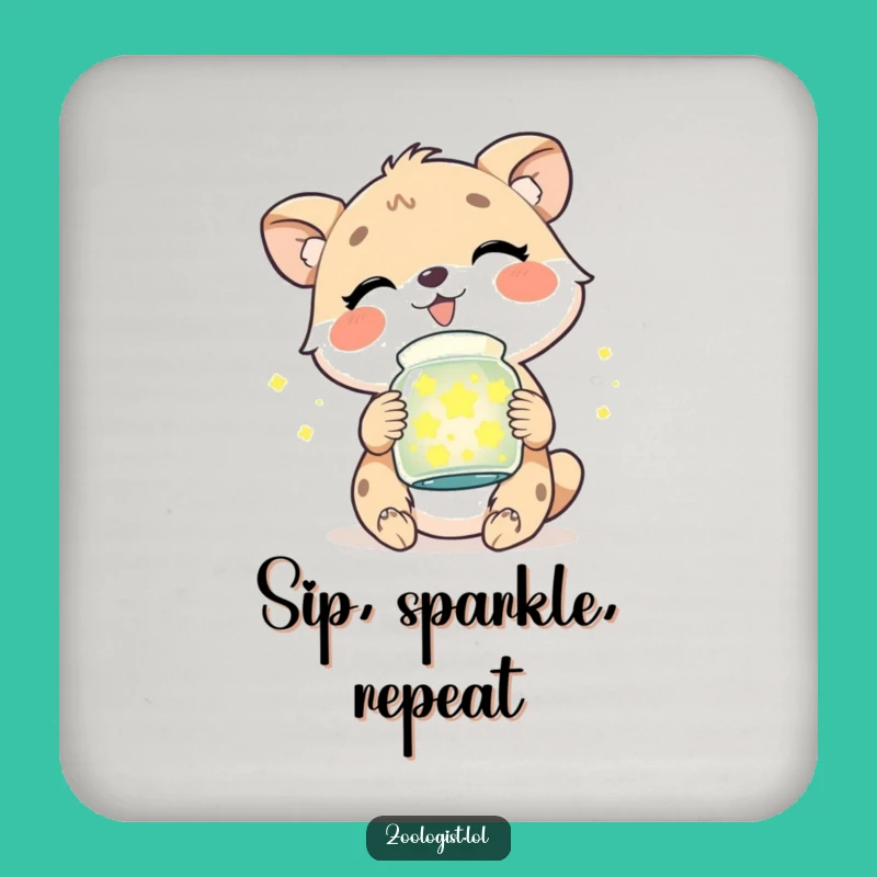 Funny Firefly Giggles Coaster - Cute Animal Drinkware Humor Gift