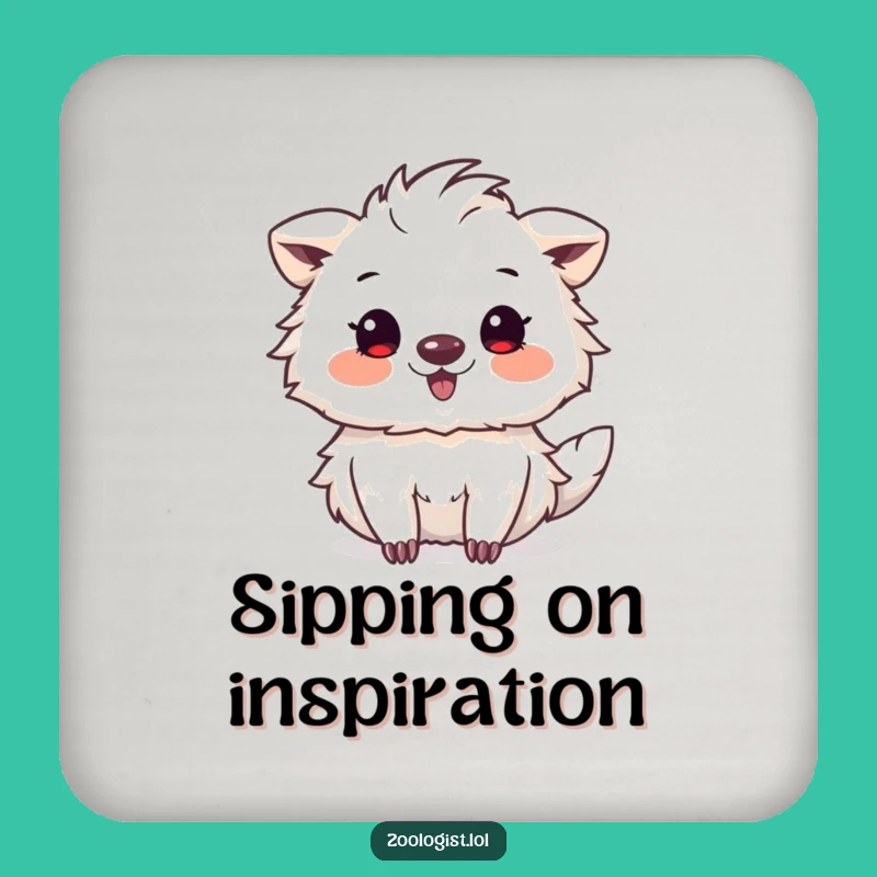 Funny Drink Coaster: Cute Animal Artist's Delightful Sketch - Protect & Amuse!