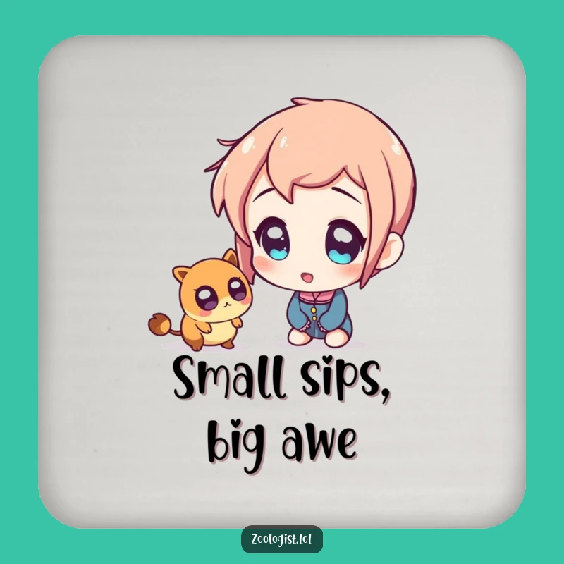 Funny Amazed Coaster: Tiny Creature Discovery Table Protector Gift