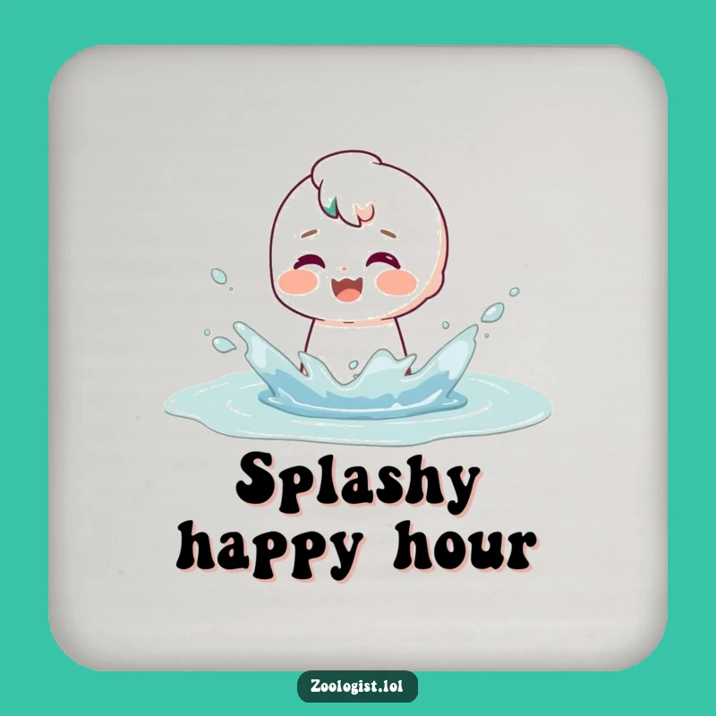 Funny Puddle Splash Coaster: Satisfied Character Table Protector Gift