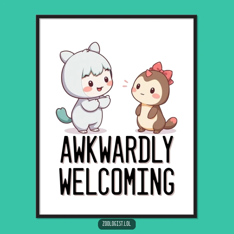 Funny Shy Creature Poster: Art That Speaks Volumes Gently!