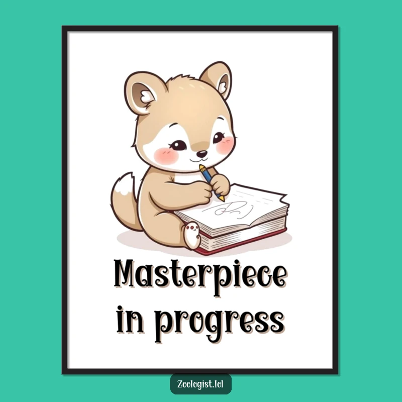 Funny Artist Poster: Cute Animal Sketch Art, Perfect Funny Gift