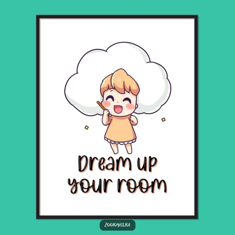 Funny Cloud Sketching Poster: Art for Your Whimsical Walls!