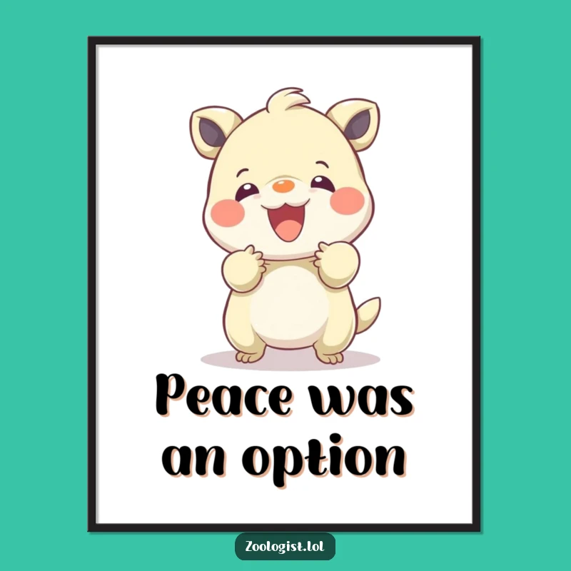 Funny Gentle Creature Interaction Poster: Wall Art Gift!