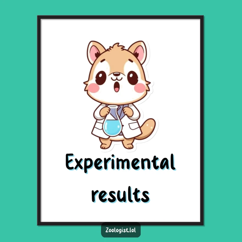 Funny Science Animal Poster: Surprised Art, Perfect Lab Decor Gift
