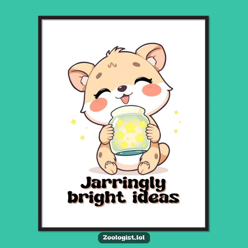Funny Firefly Giggles Wall Art - Cute Animal Humor Poster Gift