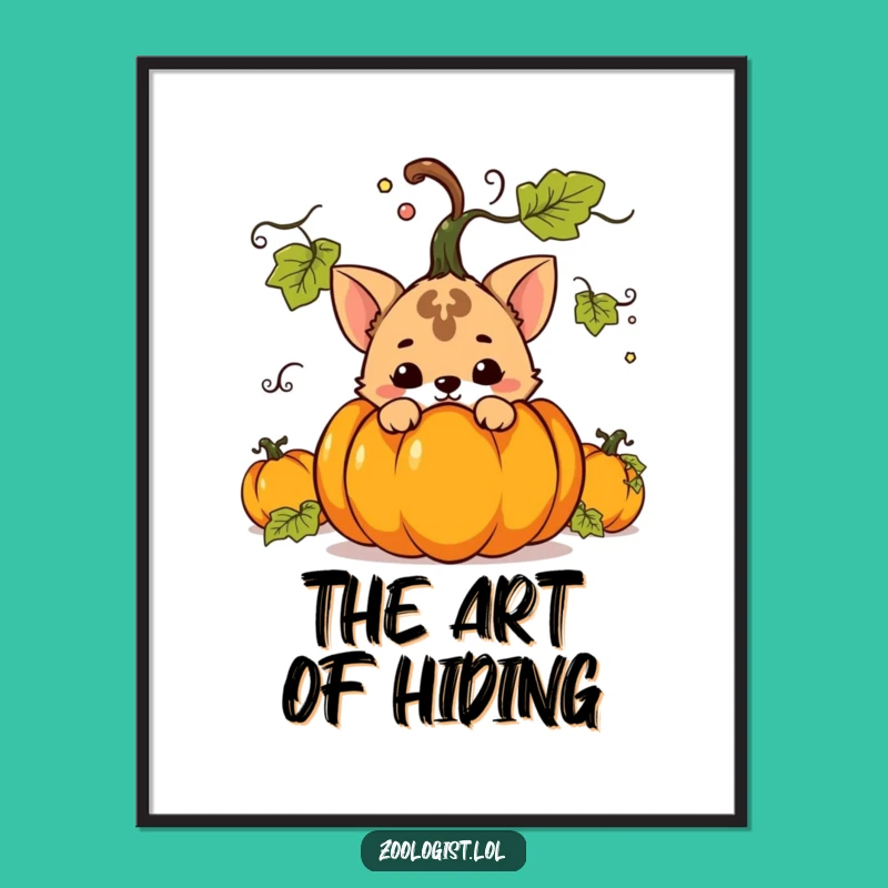 Funny Mischievous Animal Poster - Wall Art That Hides and Seeks Laughs