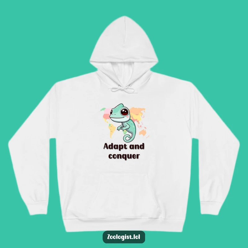 Funny Chameleon Map Hoodie: Stay Cozy While Blending into Adventure