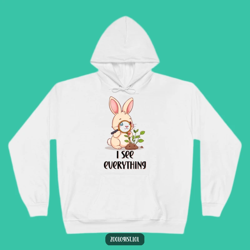 Funny Rabbit Botany Hoodie: Cozy Bunny Plant Explorer Sweatshirt, Gift