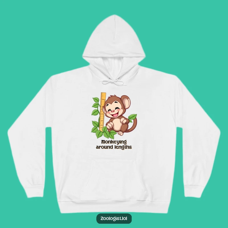 Funny Monkey Measuring Hoodie: Cozy Comfort and Hilarious Jungle Charm