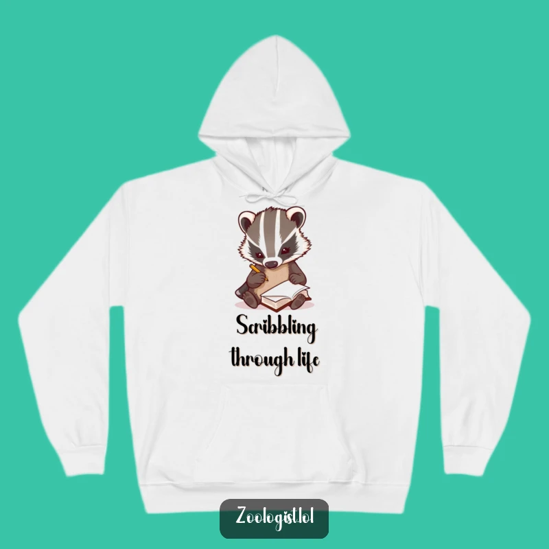 Cozy Funny Badger Zoologist Hoodie - Warm Explorer Gift for Curious Minds