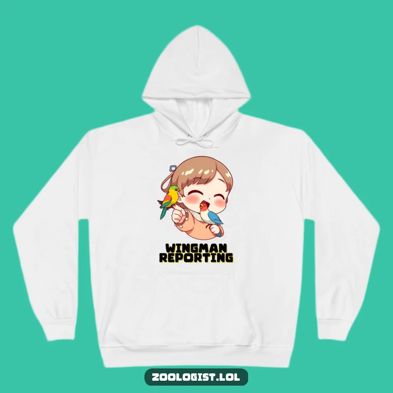 Funny Bird Pointer Hoodie: Cozy Character’s Colorful Bird Pullover Gift