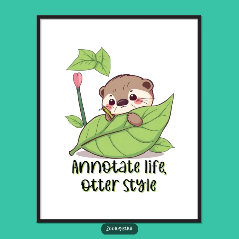 Free Printable Wall Art: Humorous Otter Study Decor, Quirky Downloadable Art Gift