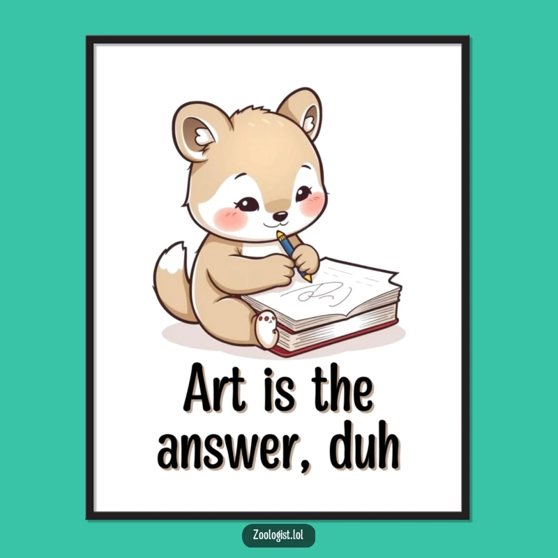 Funny Free Printable Wall Art: Cute Artist Animal, Whimsical Downloadable Decor