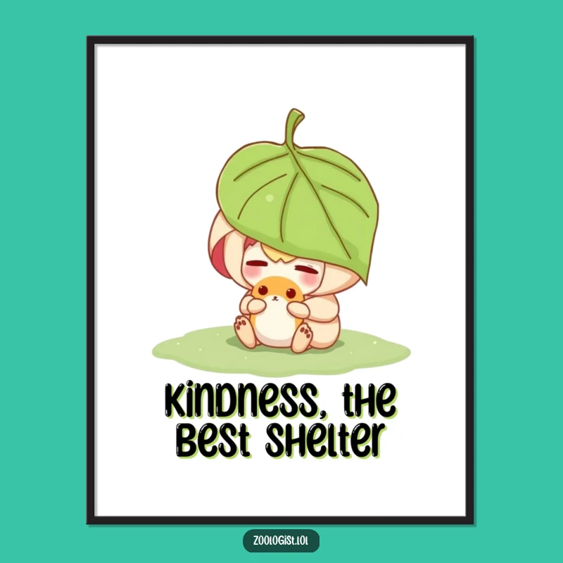 Free Printable Wall Art: Character Shelters Small Animal with Love!