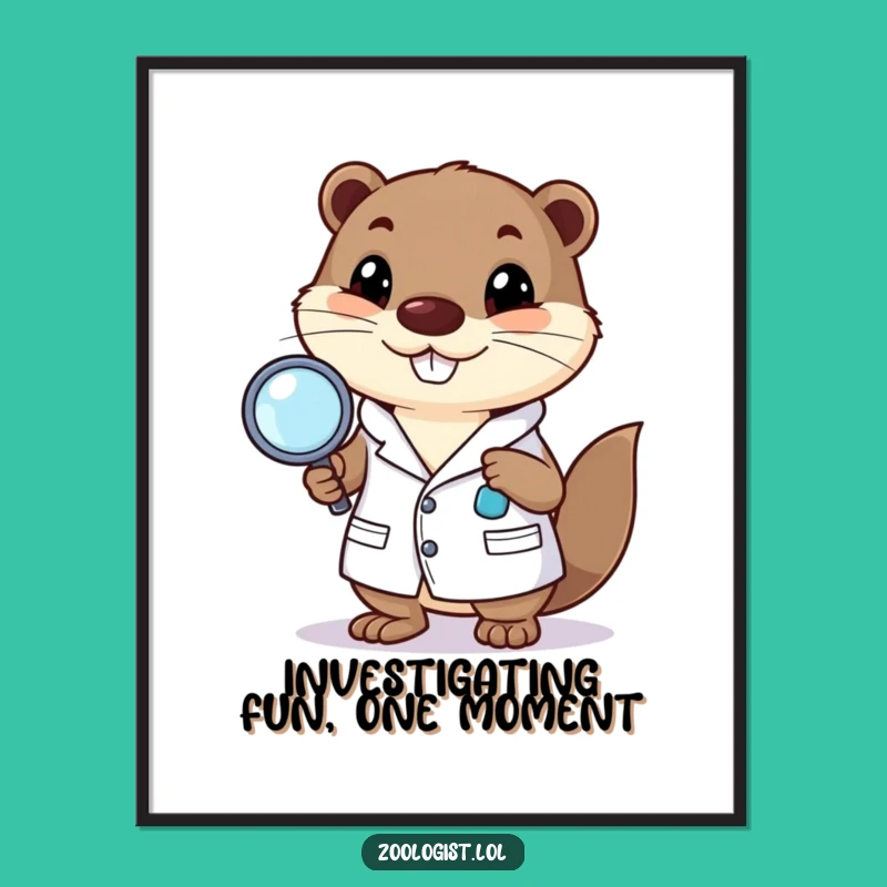 Free Printable Wall Art: Otter Scientist, Funny Downloadable Decor for Curious Spaces!