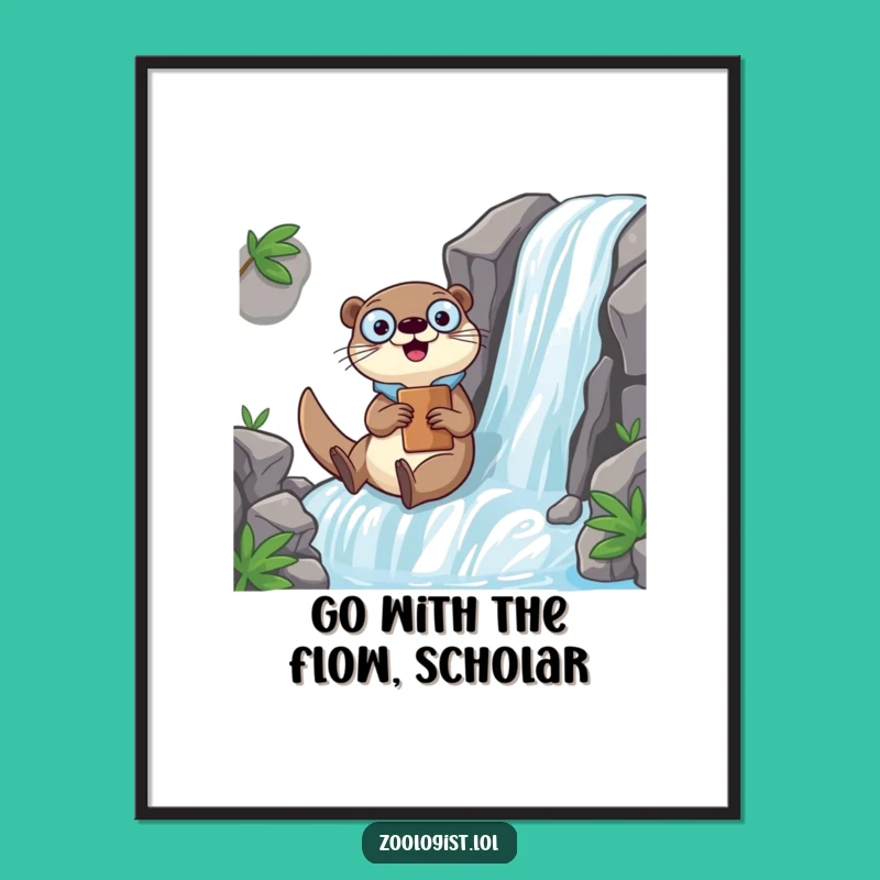 Funny Free Printable Kawaii Otter Zoologist Wall Art: Hilarious Downloadable Decor for Water Lovers