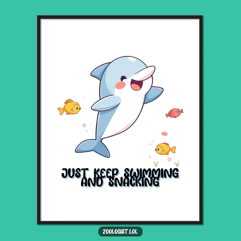Free Printable Wall Art: Excited Dolphin Leaping, Humorous Downloadable Art for Any Room!