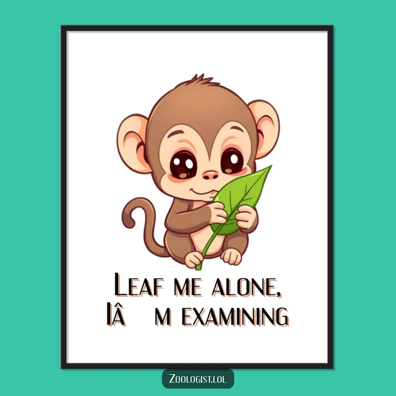 Free Printable Wall Art: Monkey Botanist, Funny Downloadable Decor for Jungle Vibes!