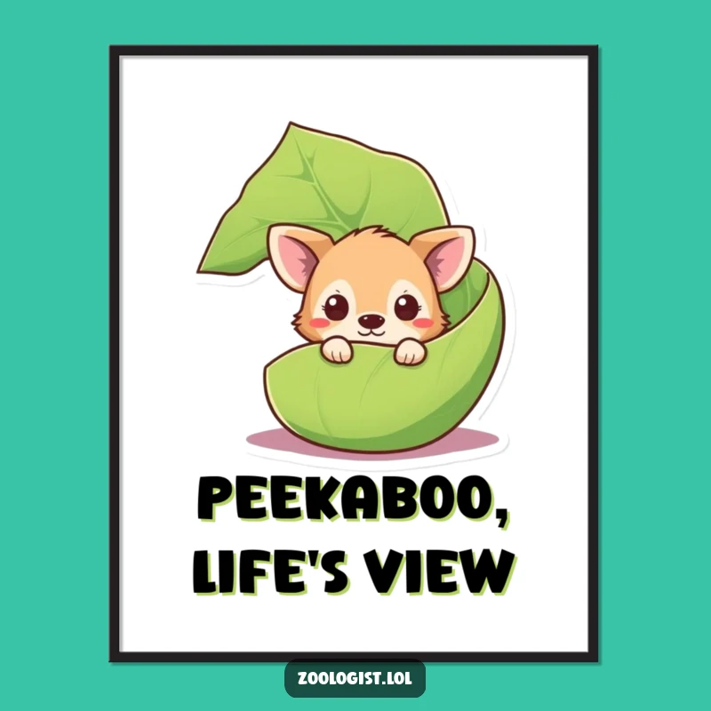 Free Printable Wall Art: Curious Peeking Animal, Funny Downloadable Decor