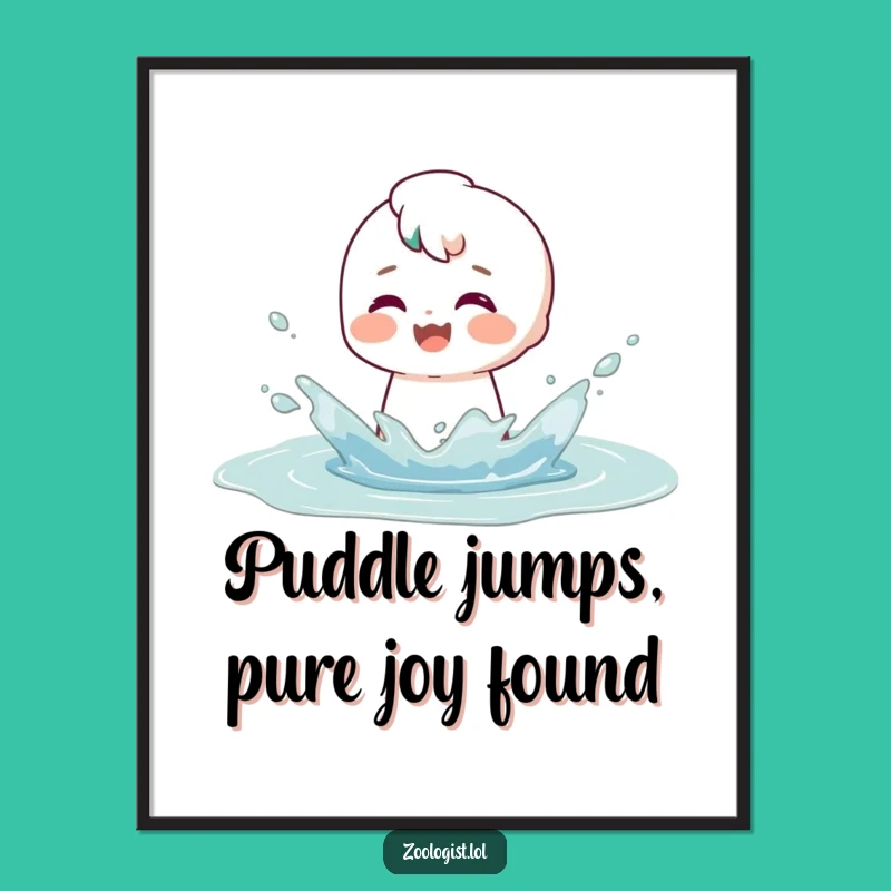 Funny Free Printable Wall Art: Playful Splashing Character - Downloadable Decor