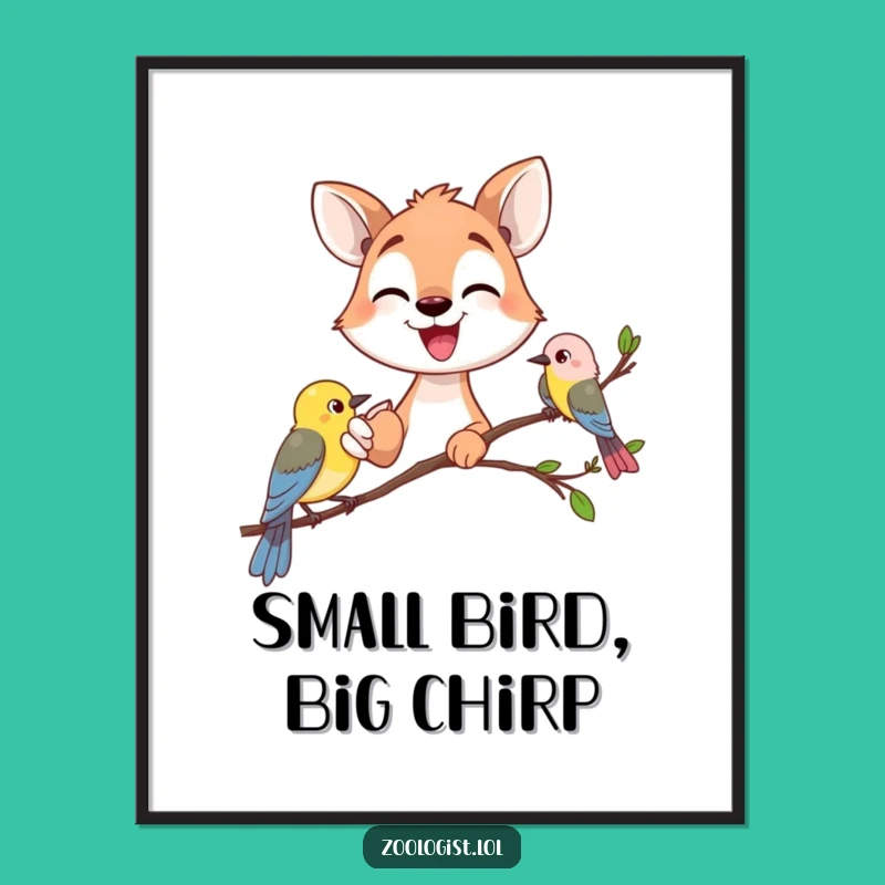 Free Printable Wall Art: The Joyful Bird Gazer - Funny Downloadable Gift