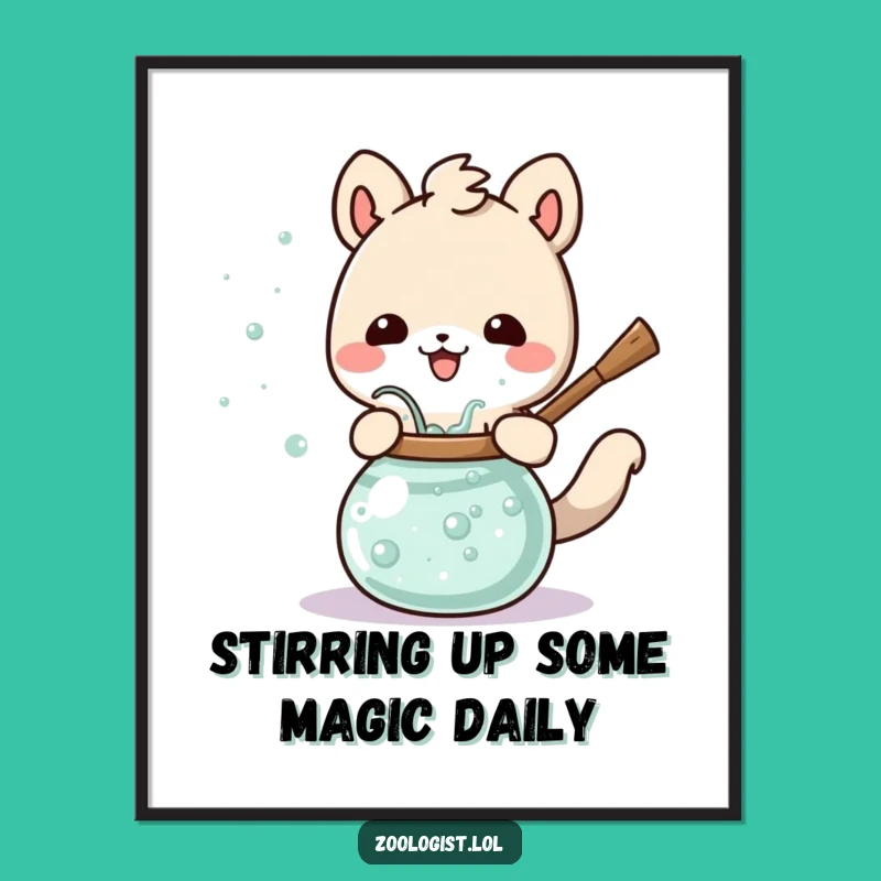 Potion Brewer Free Printable Wall Art: Cute Cartoon Downloadable Decor