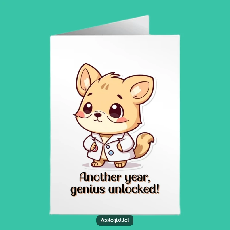 Free Printable Birthday Card: Smart Animal Scientist's Thoughtful Birthday Wish