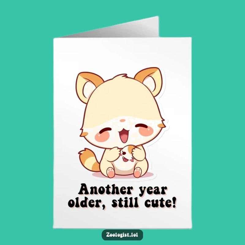 Free Printable Birthday Card: Excited Animal Examining Creature Humor Download
