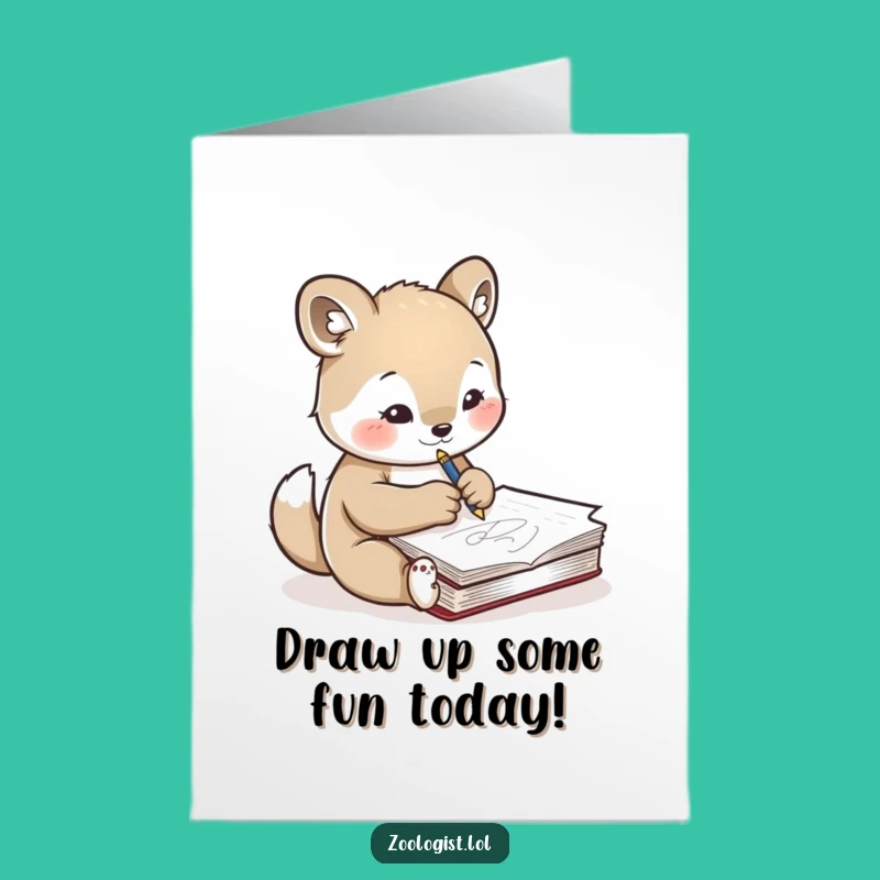 Free Printable Birthday Card: Funny Artist Animal, Hilarious Downloadable Gift for Creatives