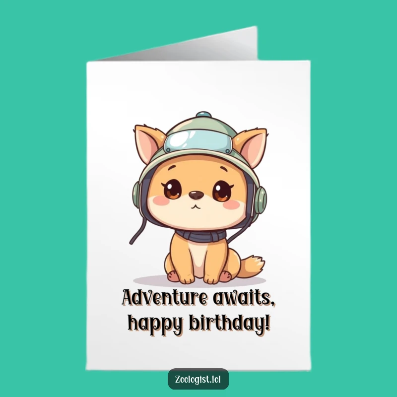 Free Printable Birthday Card: Funny Explorer Animal, Hilarious Downloadable Adventure Gift
