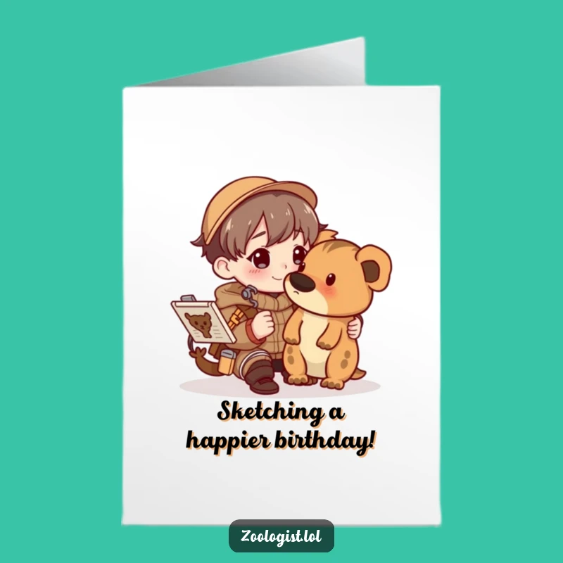 Free Printable Birthday Card: Sketching Animal Fun for a Happy Birthday!
