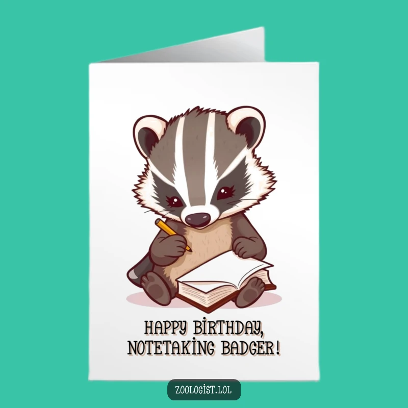 Free Printable Birthday Card: Badger Zoologist - Funny Downloadable Gift
