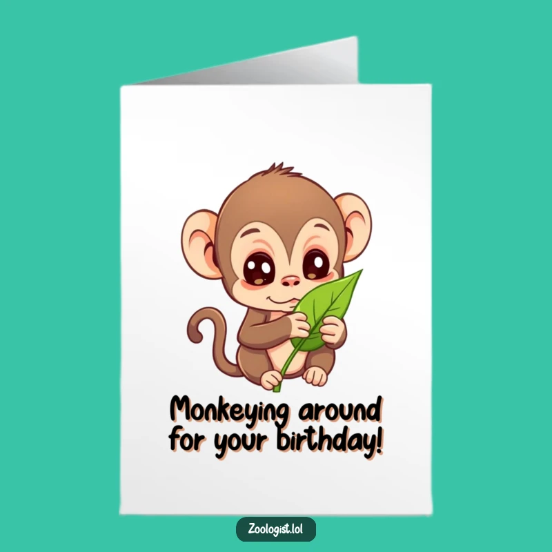 Free Printable Birthday Card: Monkey Botanist, Funny Downloadable Gift for Nature Lovers!