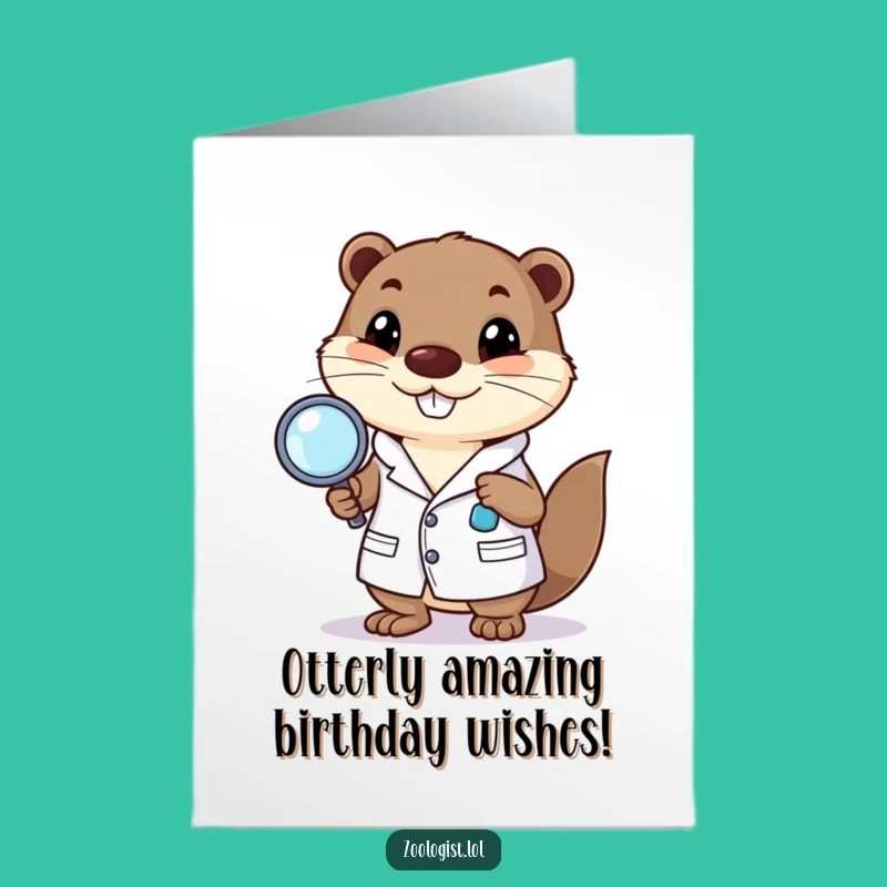 Free Printable Birthday Card: Otter Scientist, Funny Downloadable Gift for Curious Minds!
