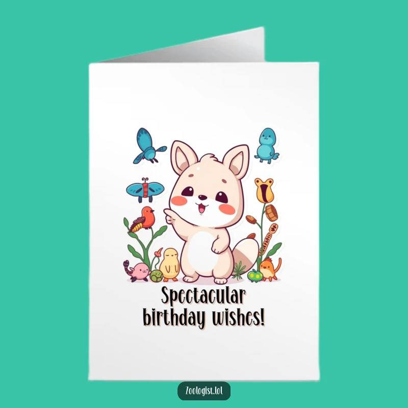Free Printable Birthday Card: Excited Animal Explorer Shares Birthday Joy