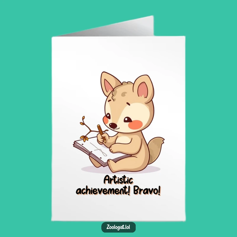 Free Printable Congrats Card: Sketching Animal Notepad Funny Downloadable Gift
