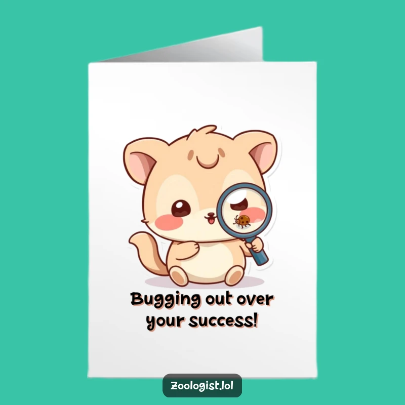 Free Printable Congrats Card: Funny Bug Explorer Animal - Downloadable Discovery